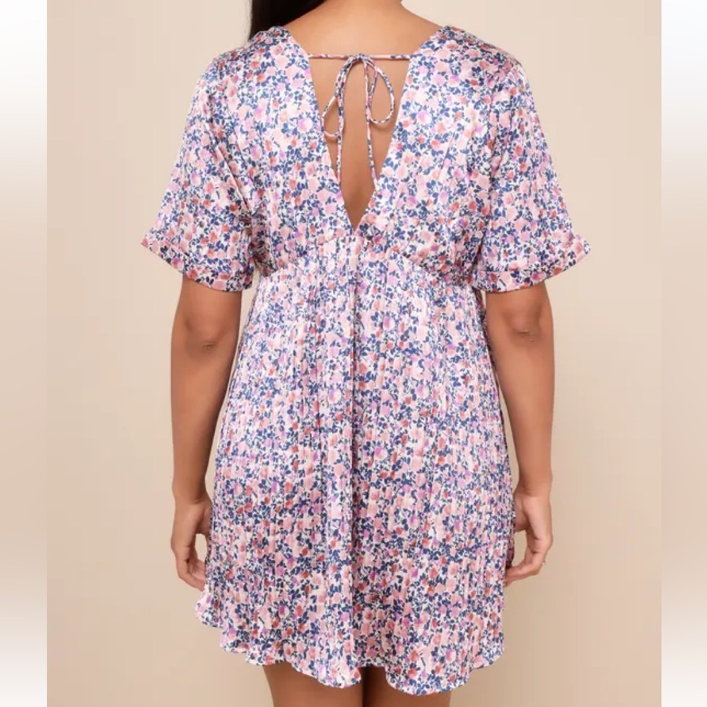 Lulu's Blush Pink Floral Print Mini Dress - Picture 11 of 11